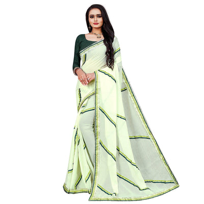 green-casual-wear-lace-work-chiffon-saree