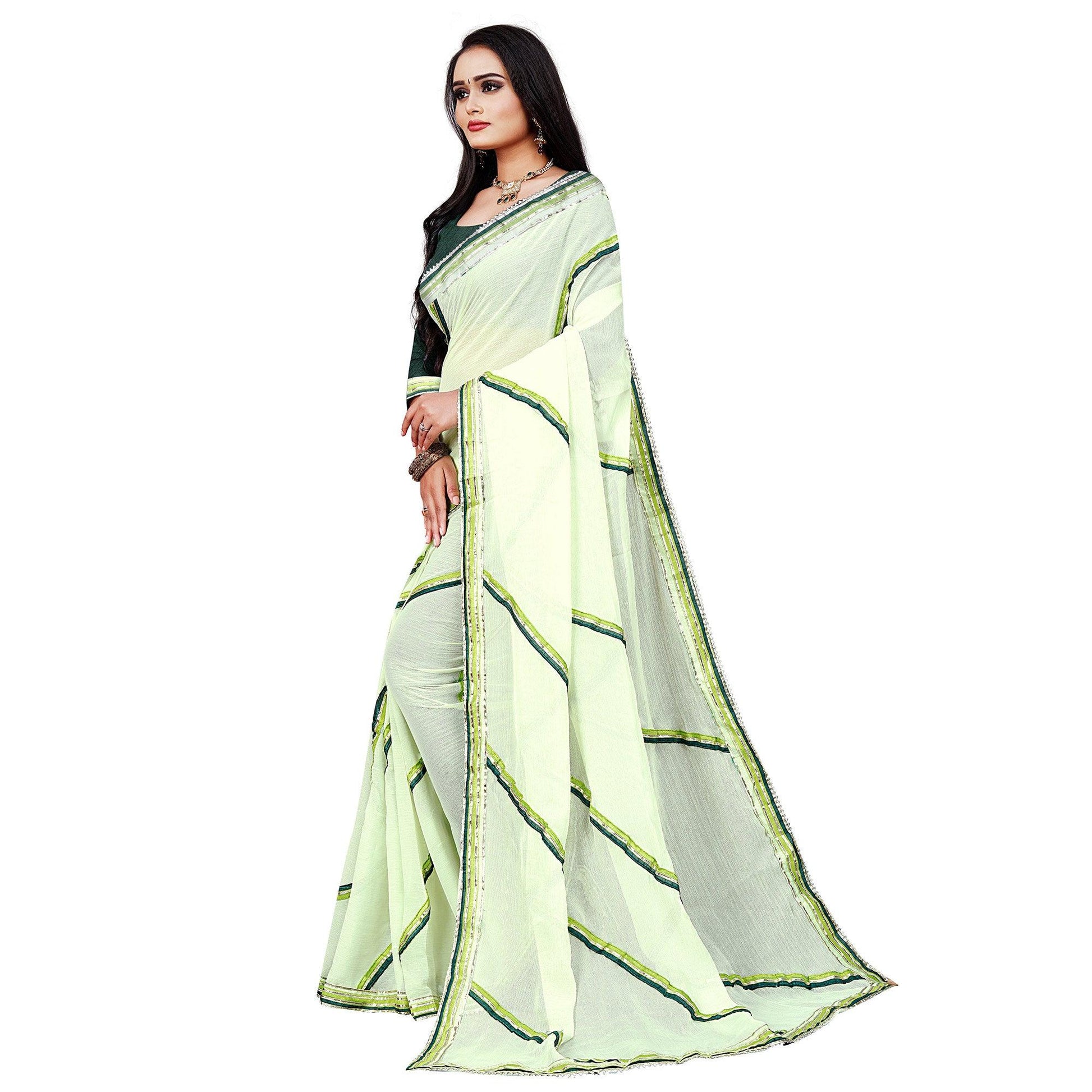 green-casual-wear-lace-work-chiffon-saree
