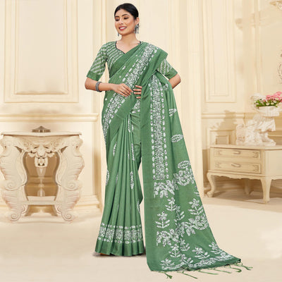 green-casual-wear-printed-art-silk-saree-141004