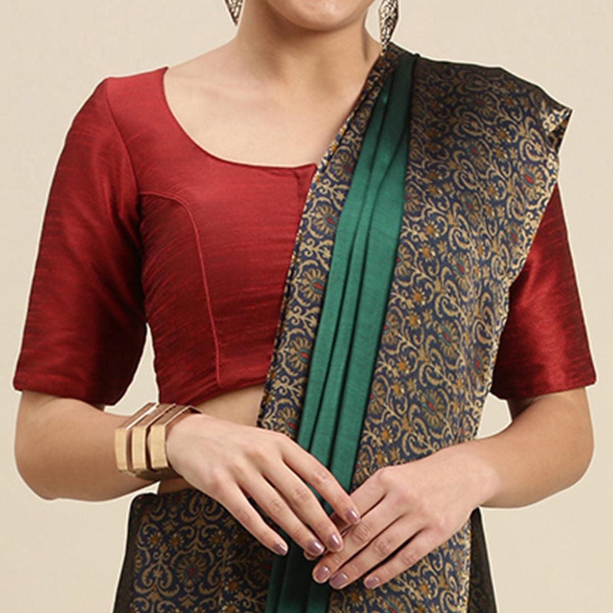 green-casual-wear-printed-art-silk-saree-140404