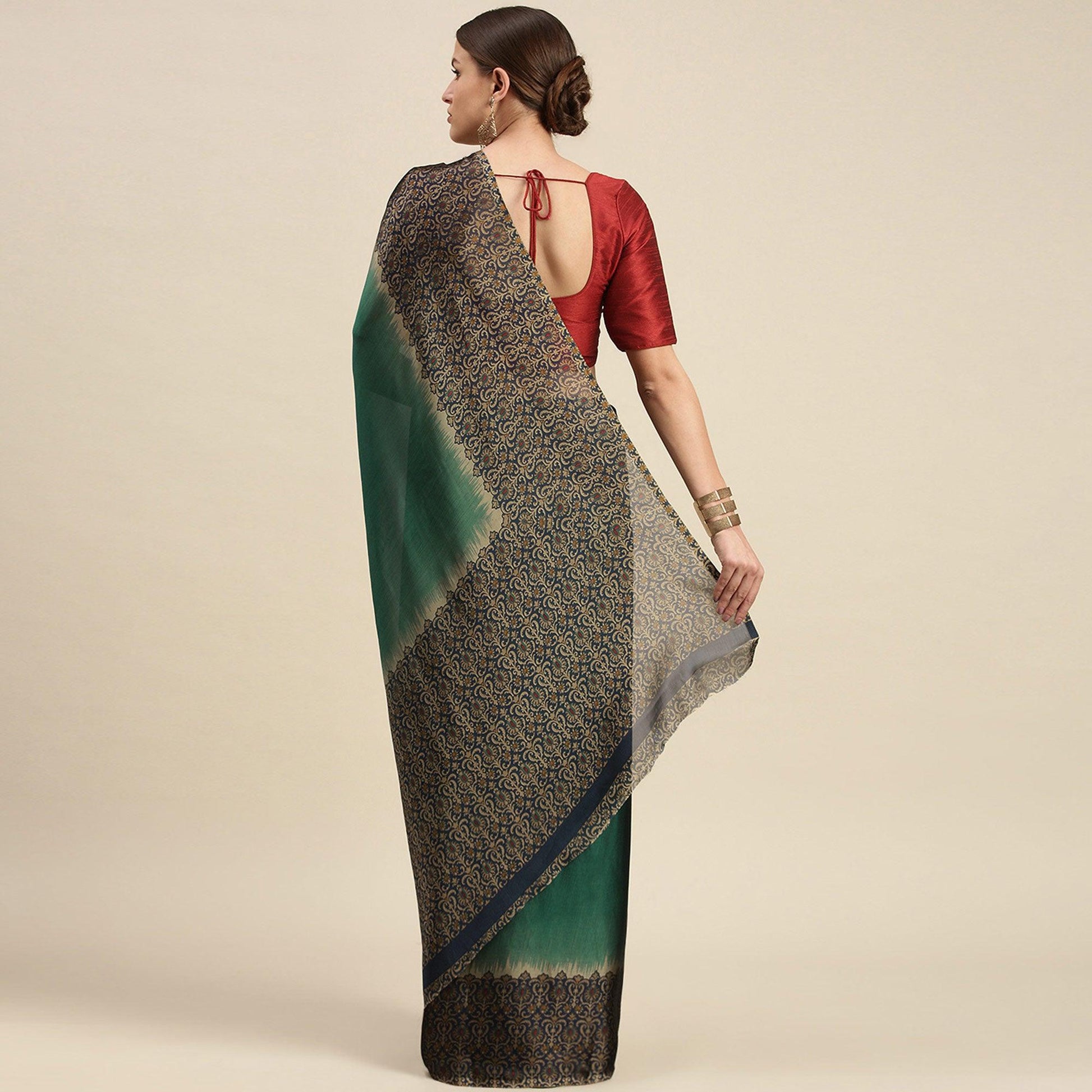 green-casual-wear-printed-art-silk-saree-140404