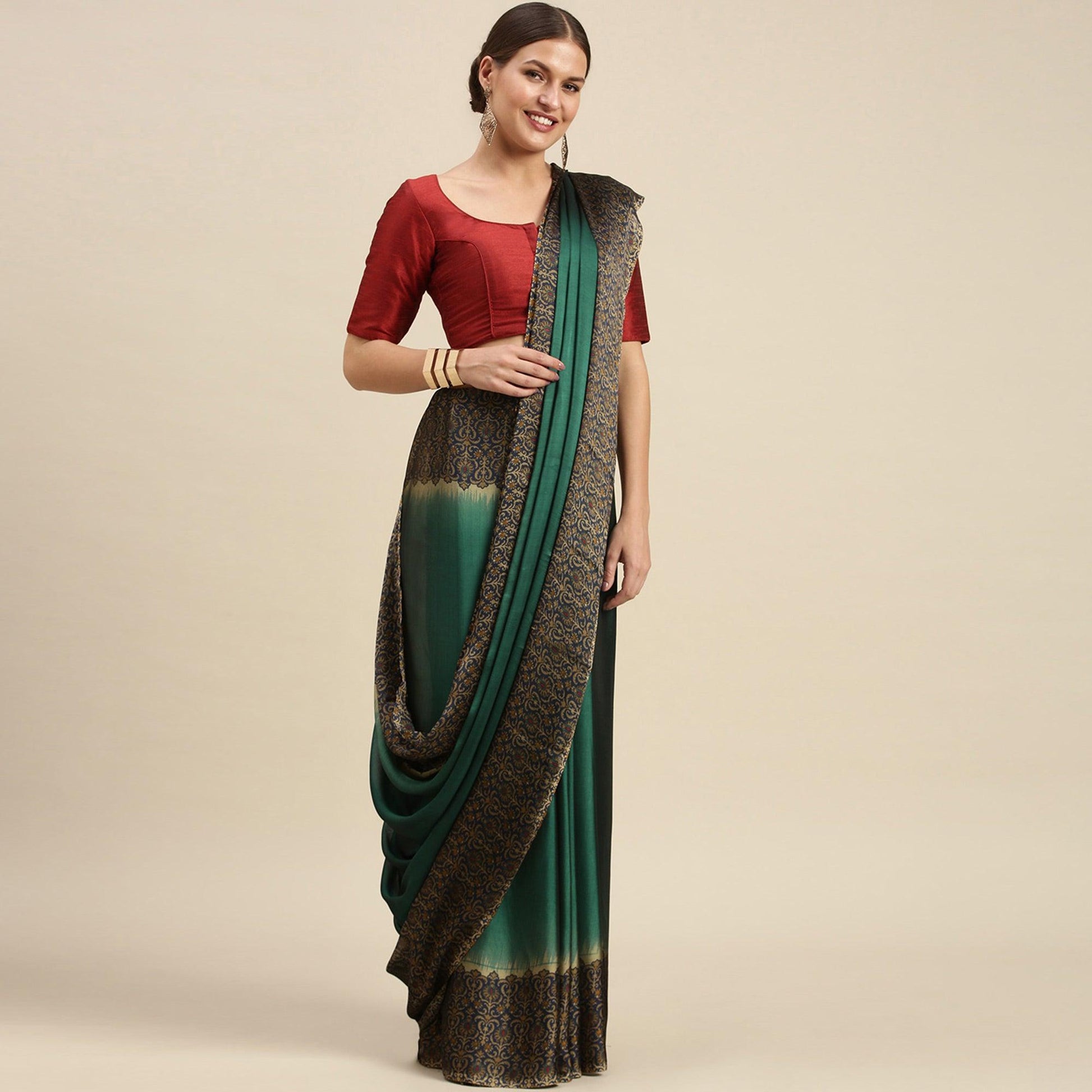green-casual-wear-printed-art-silk-saree-140404