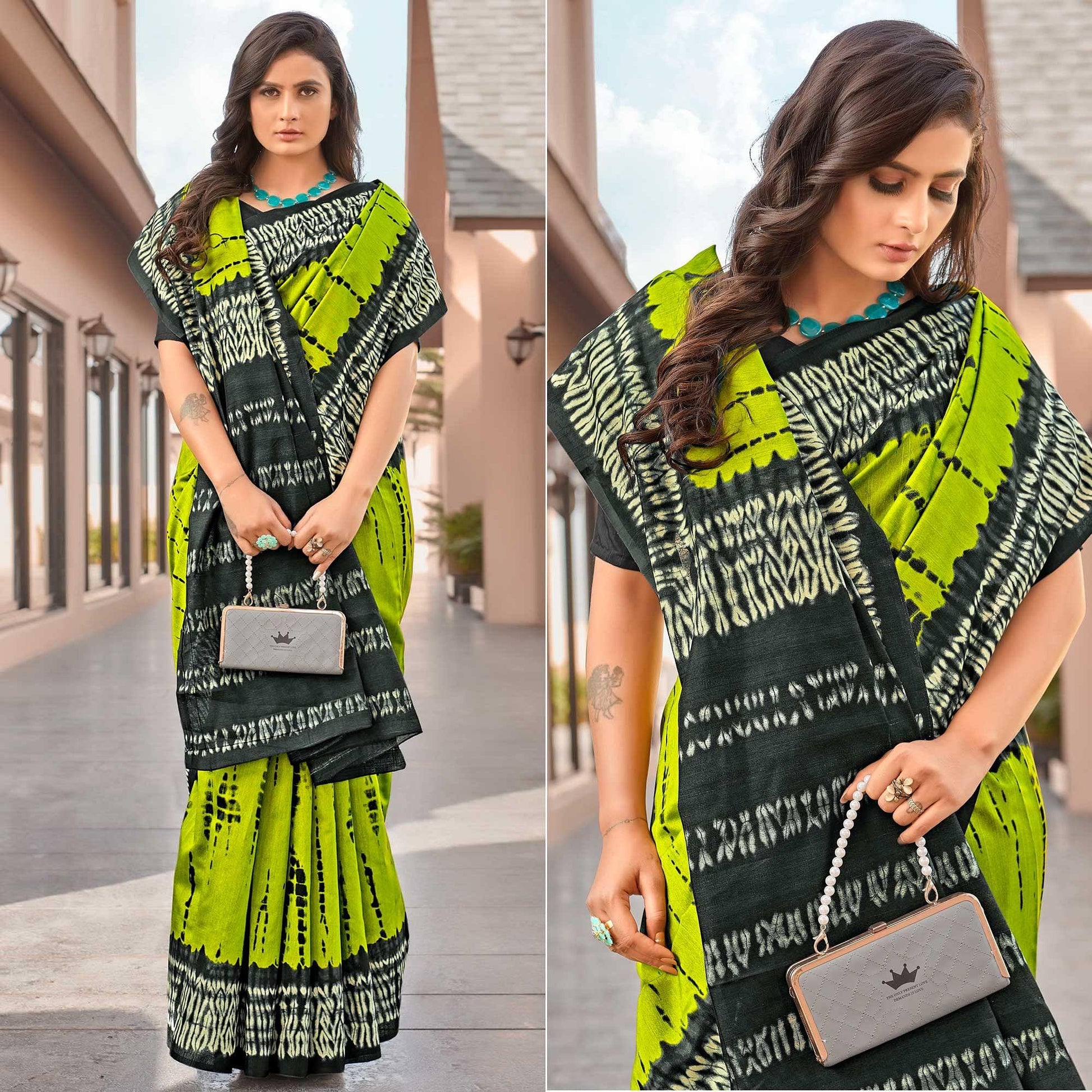 green-casual-wear-printed-bhagalpuri-sarees-138477