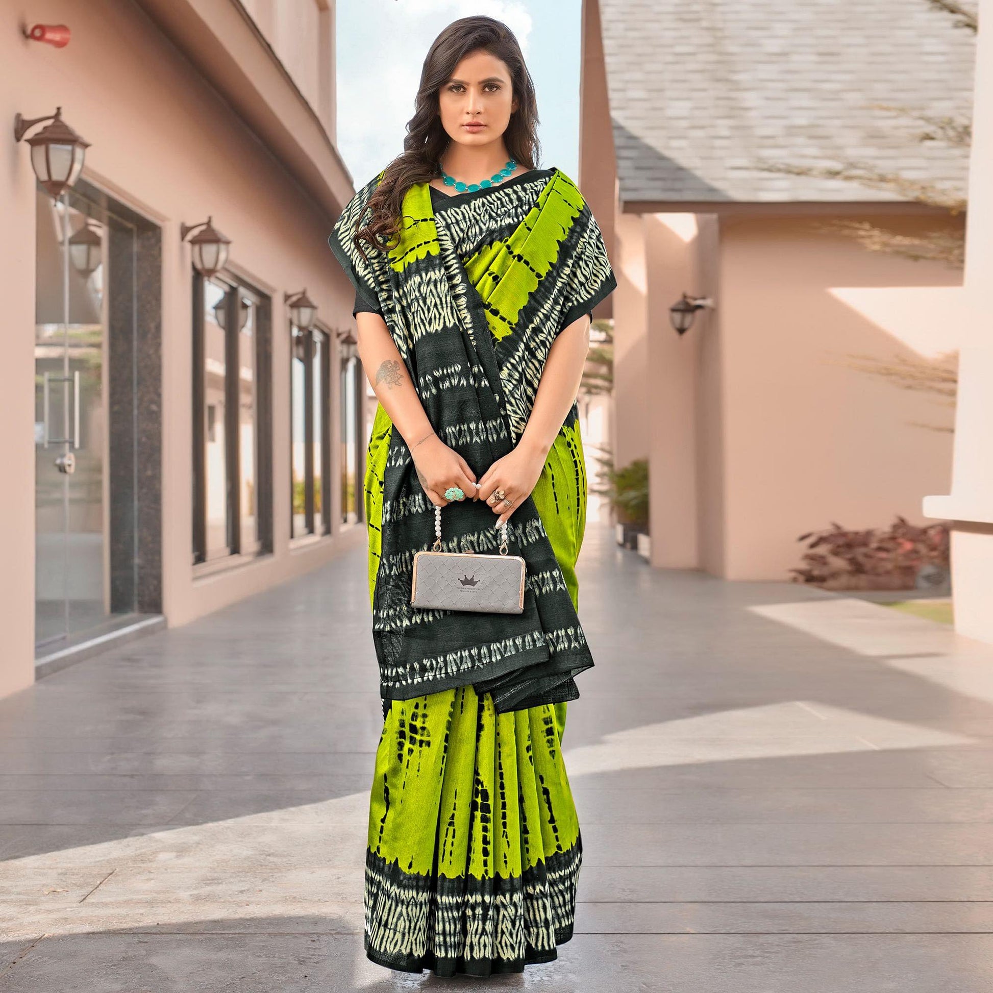 green-casual-wear-printed-bhagalpuri-sarees-138477