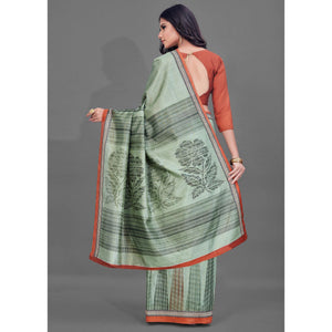 green-casual-wear-printed-bhagalpuri-silk-saree-126464