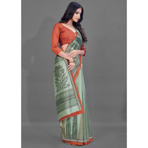 green-casual-wear-printed-bhagalpuri-silk-saree-126464