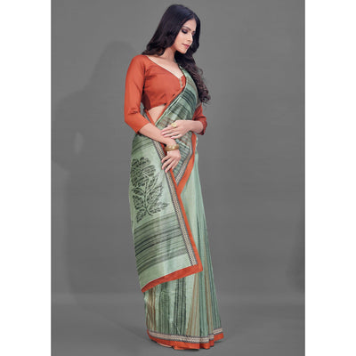 green-casual-wear-printed-bhagalpuri-silk-saree-126464