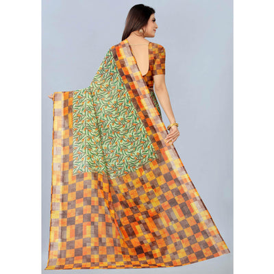 green-casual-wear-printed-chanderi-cotton-saree-127835