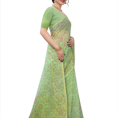 green-casual-wear-printed-cotton-saree-140418