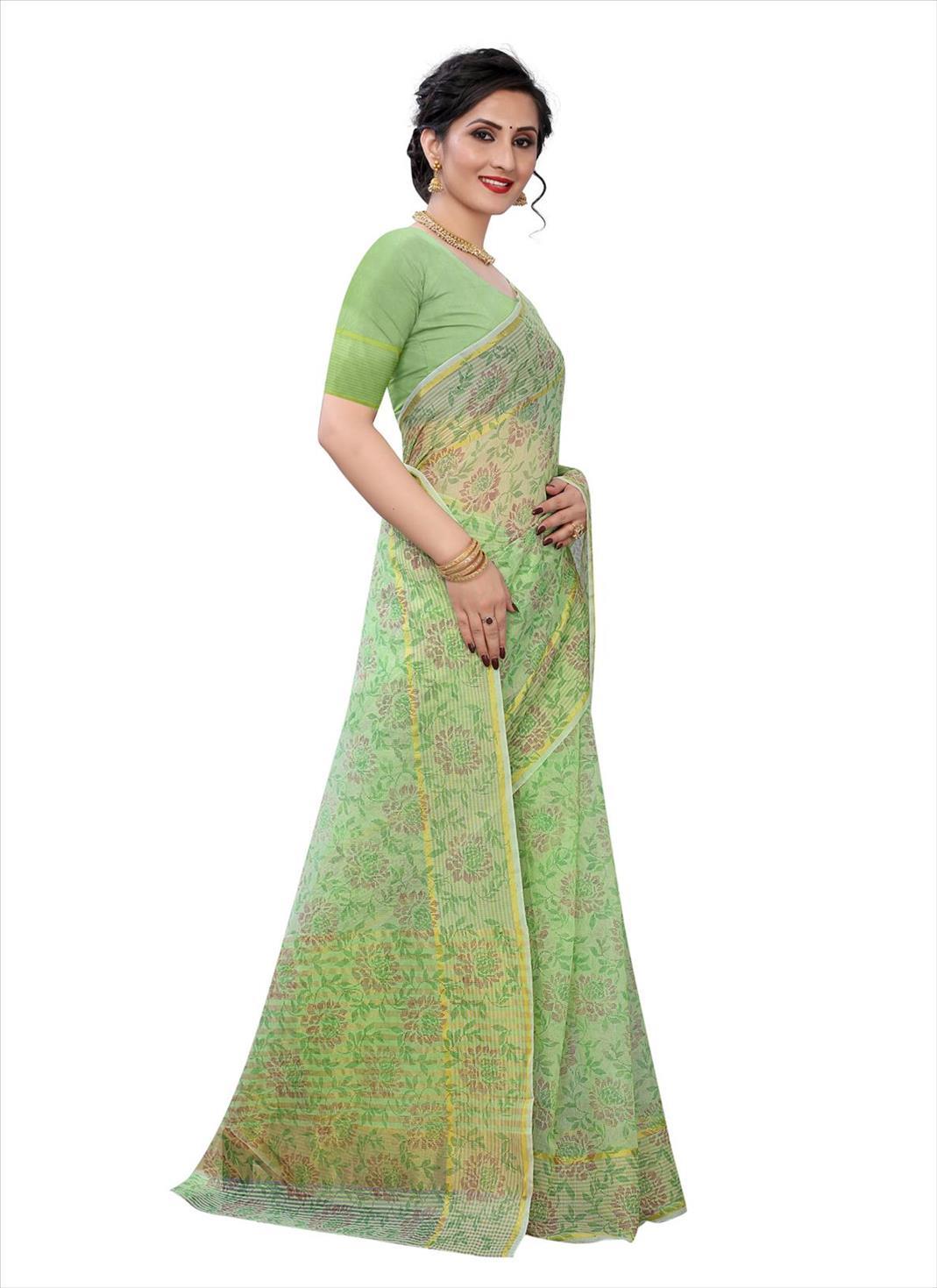 green-casual-wear-printed-cotton-saree-140418