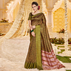 green-casual-wear-printed-crystal-silk-saree-136951