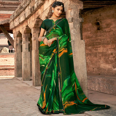 green-casual-wear-printed-georgette-saree-with-fancy-lace-127351