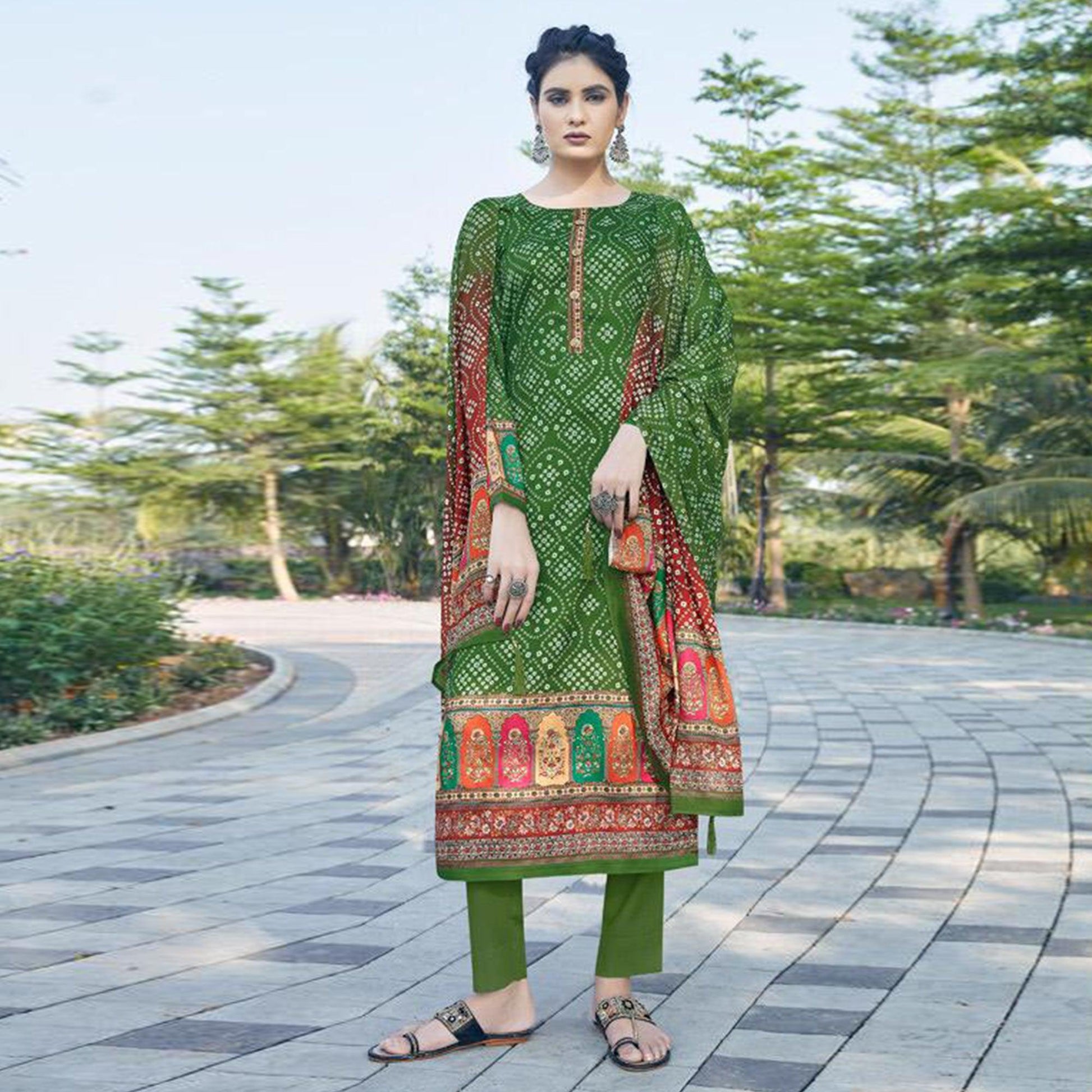 green-casual-wear-printed-jam-satin-suit-129813