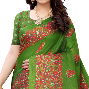 green-casual-wear-printed-jute-silk-saree-125452