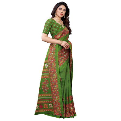green-casual-wear-printed-jute-silk-saree-125452
