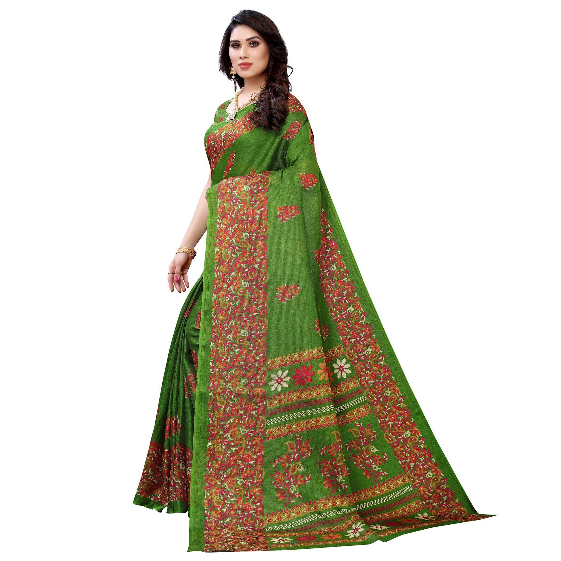 green-casual-wear-printed-jute-silk-saree-125452