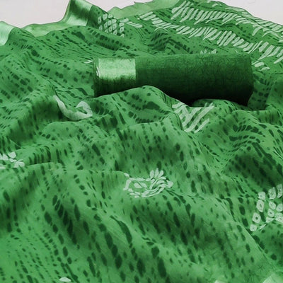 green-casual-wear-printed-linen-cotton-saree-131846