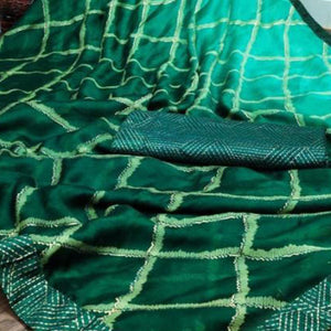 green-casual-wear-printed-moss-chiffon-saree-131827