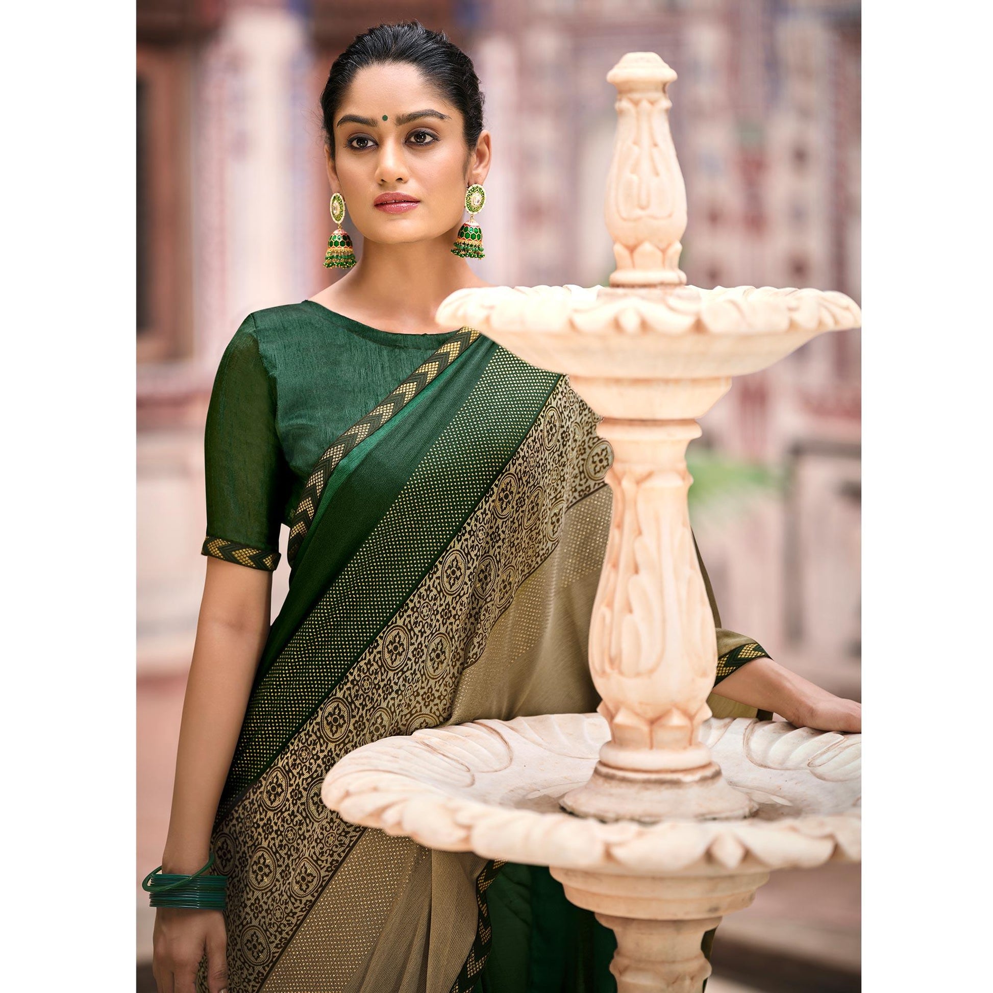green-casual-wear-printed-moss-saree-with-fancy-zari-border-128173