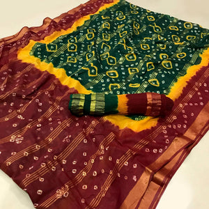 green-casual-wear-printed-pure-cotton-saree-131842