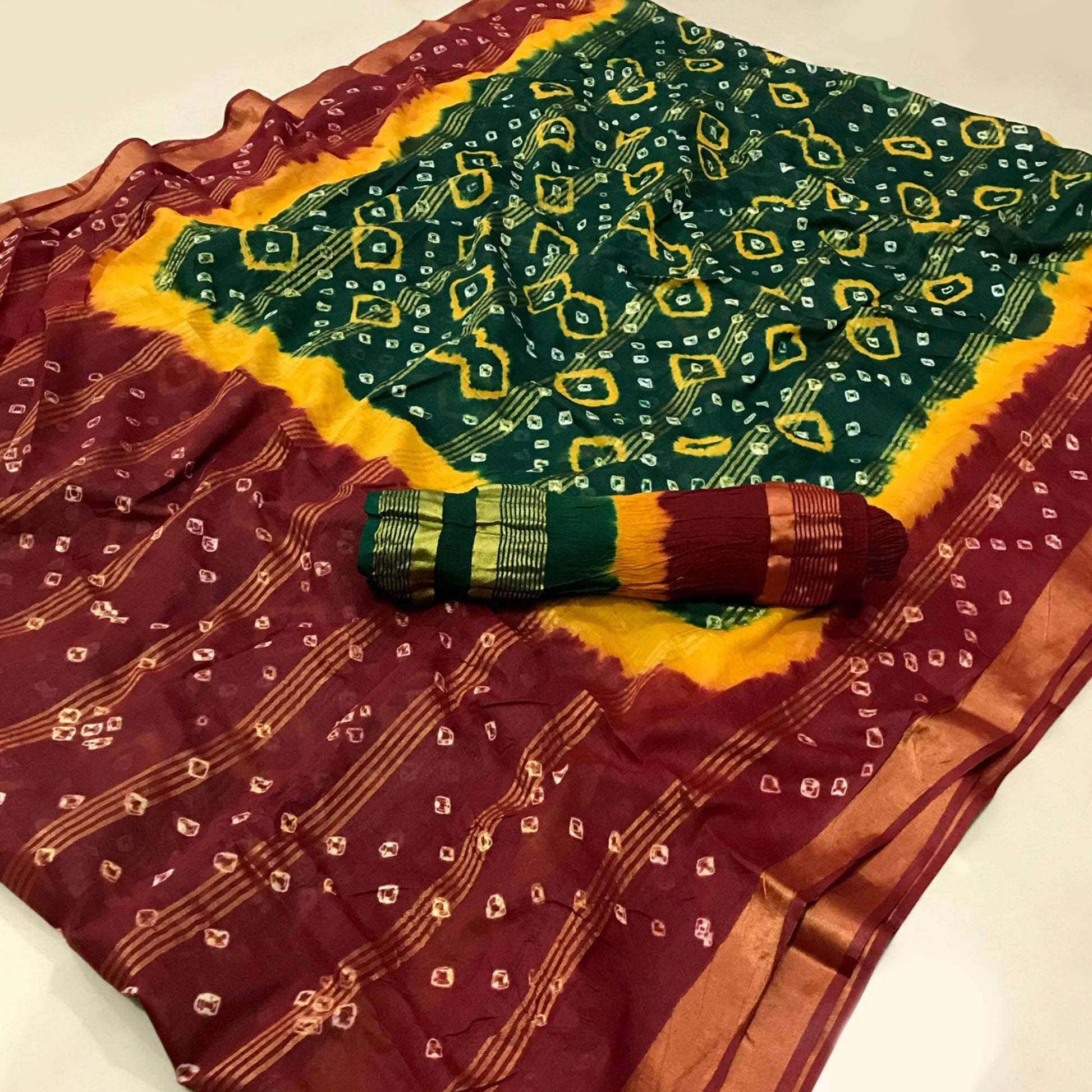 green-casual-wear-printed-pure-cotton-saree-131842