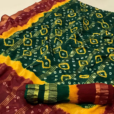 green-casual-wear-printed-pure-cotton-saree-131842