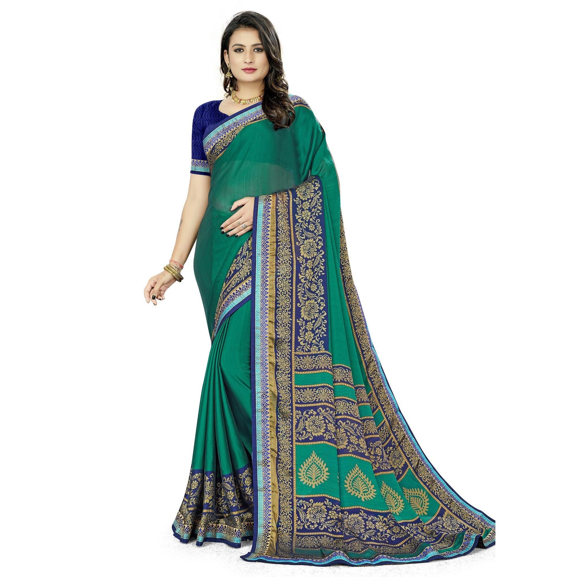 green-casual-wear-printed-rangoli-silk-saree-115464