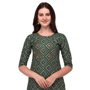 green-casual-wear-printed-rayon-kurti-skirt-set-127941