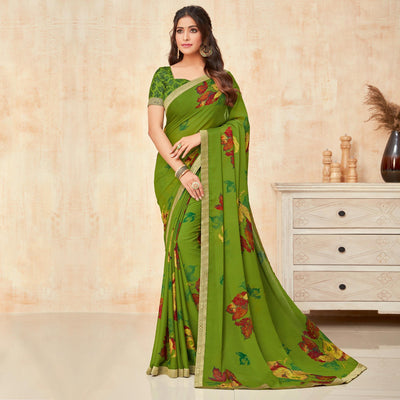 green-casual-wear-printed-silk-georgette-saree
