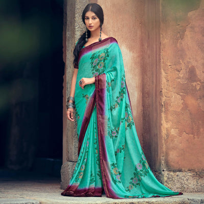 green-casual-wear-printed-silk-jacquard-saree-120593