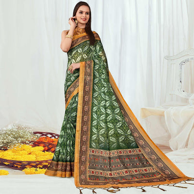 green-casual-wear-printed-silk-saree-138249