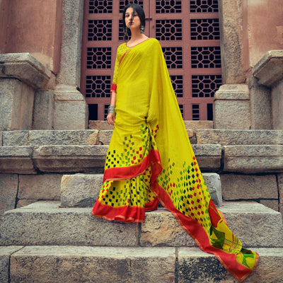green-casual-wear-printed-silk-jacquard-saree-120589