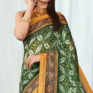 green-casual-wear-printed-silk-saree-138249