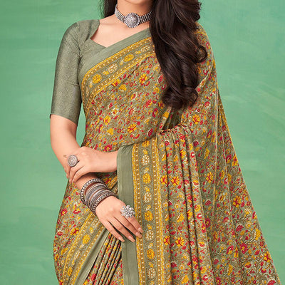 green-casual-wear-printed-silk-saree-138379