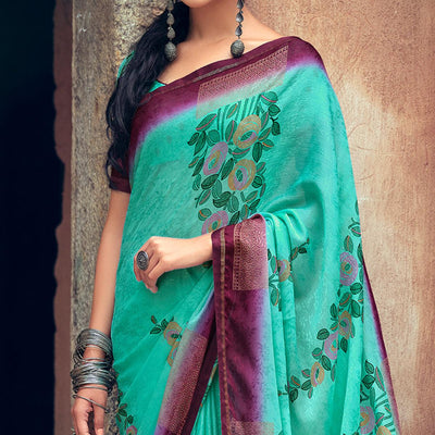 green-casual-wear-printed-silk-jacquard-saree-120593