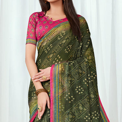 green-casual-wear-printed-silk-saree-138243