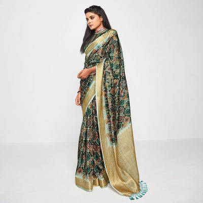green-casual-wear-printed-soft-art-silk-saree-126764