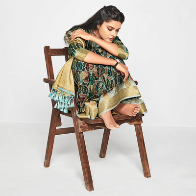 green-casual-wear-printed-soft-art-silk-saree-126764