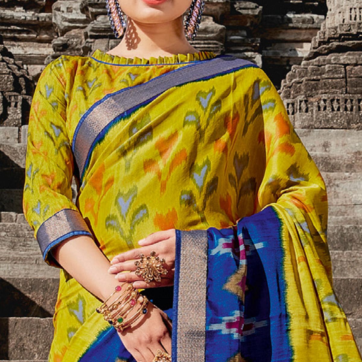 green-casual-wear-printed-tussar-silk-saree-112484