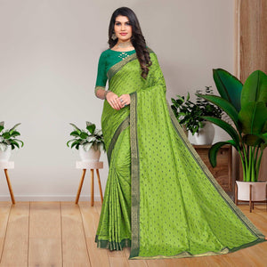 green-casual-wear-printed-vichitra-silk-saree-142508