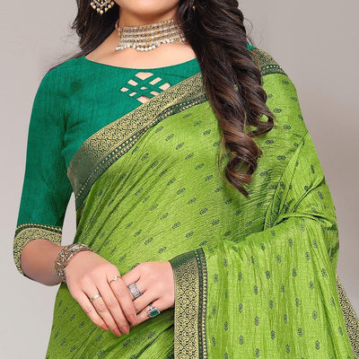 green-casual-wear-printed-vichitra-silk-saree-142508