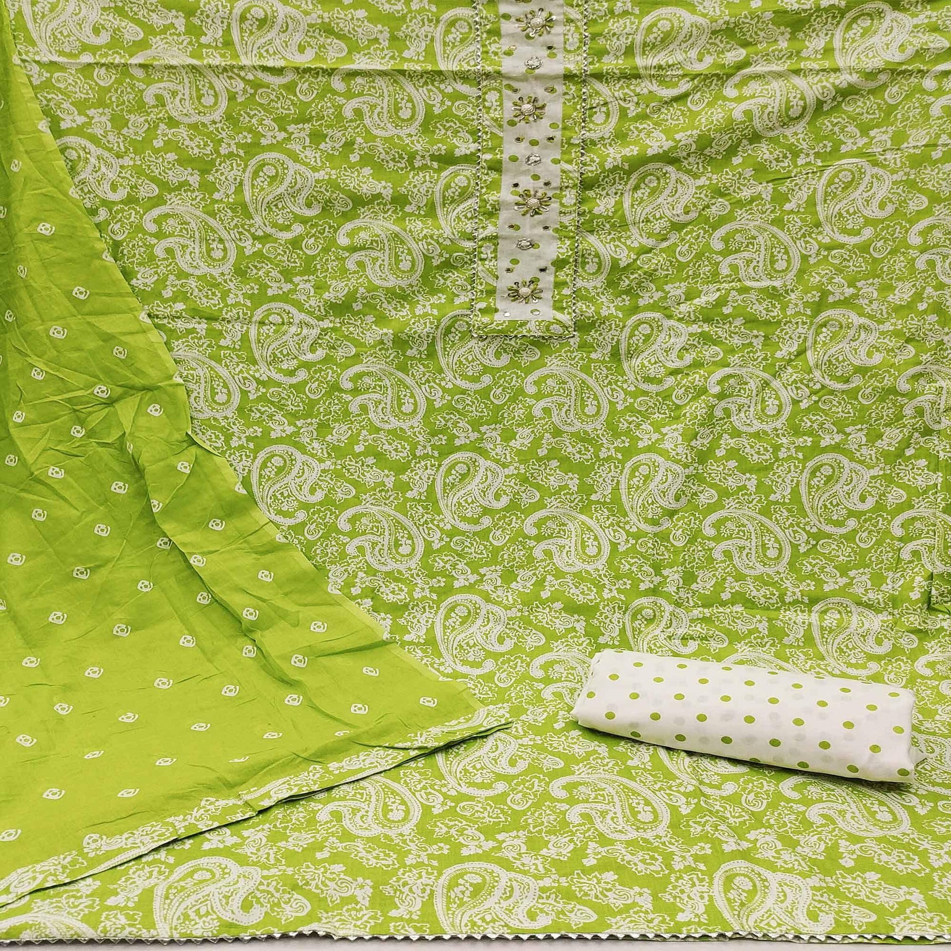 green-casual-wear-printed-with-embellished-cotton-dress-material-142107