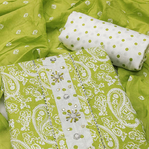 green-casual-wear-printed-with-embellished-cotton-dress-material-142107