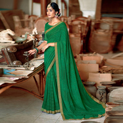 green-casual-wear-printed-with-fancy-lace-georgette-saree-126593