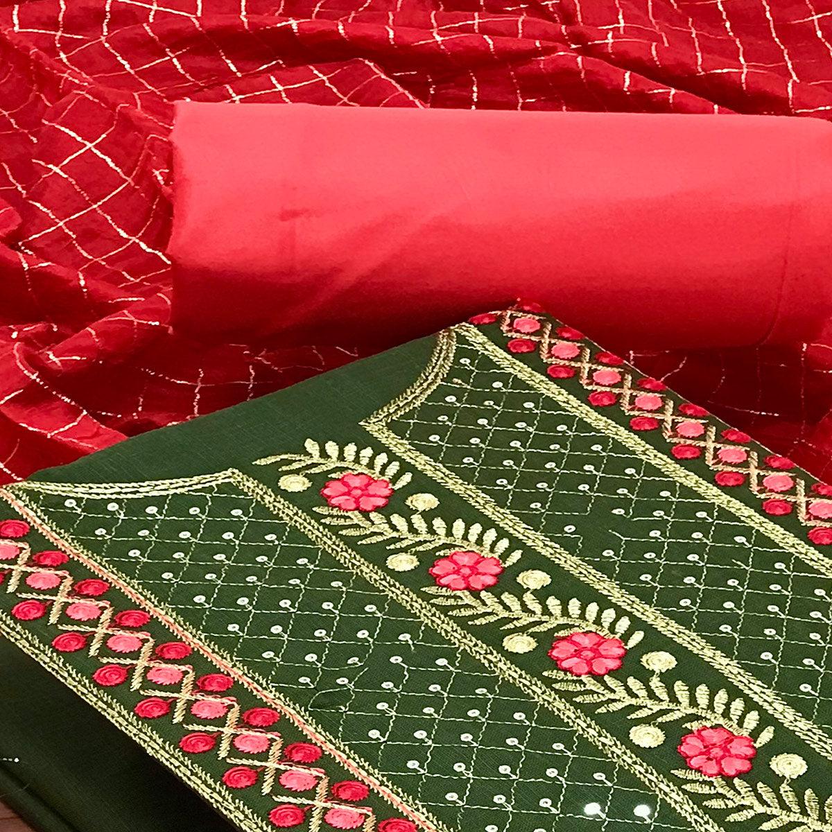 green-casual-wear-sequence-embroidered-slub-cotton-dress-material-135223