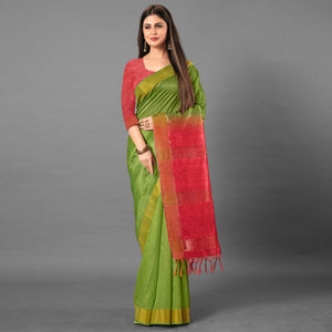 green-casual-wear-solid-cotton-silk-saree-111480