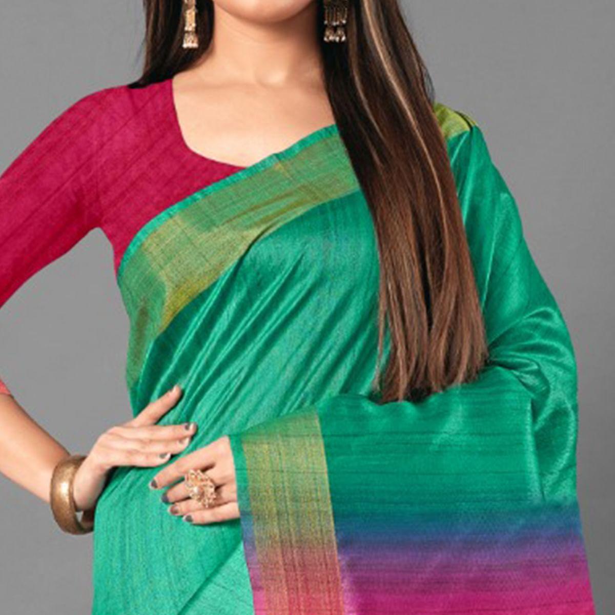 green-casual-wear-solid-cotton-silk-saree-111481