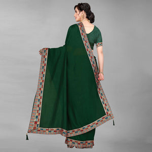green-casual-wear-solid-heavy-vichitra-saree-136610