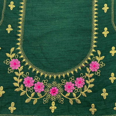 green-casual-wear-solid-with-lace-embroidery-georgette-saree-140777