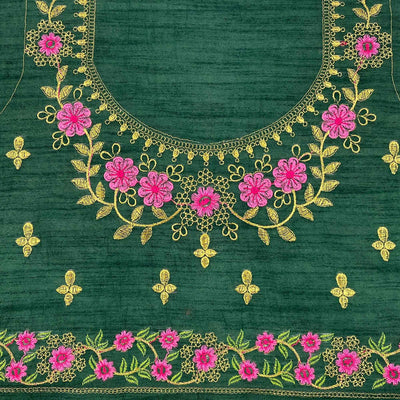 green-casual-wear-solid-with-lace-embroidery-georgette-saree-140777